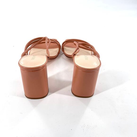 Nine West Getcha Heels 11 Tan NWOT Sandals Mules Strappy Block Heel 90s Y2K - Picture 6 of 8